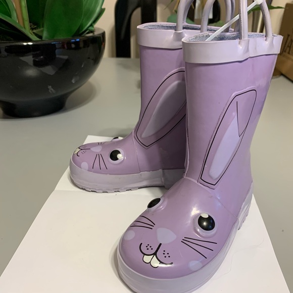 Cute Walk by Babyhug Slip Ons Rain Boots Rabbit Design - Pink main image 1